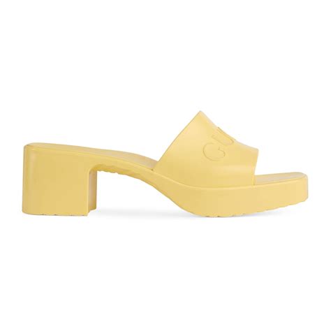 gucci yellow rubber sandals|Gucci rubber sandals women is.